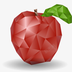 多边形抽象红苹果矢量图素材