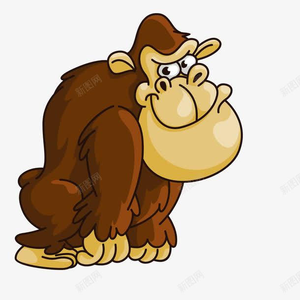 卡通大猩猩png免抠素材_88icon https://88icon.com 卡通大猩猩 大猩猩 灰褐色 猩猩