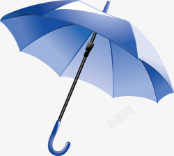 蓝色伞片矢量图素材