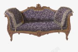 蓝色花纹法国皇室座椅素材