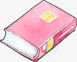 粉色可爱水彩书本素材