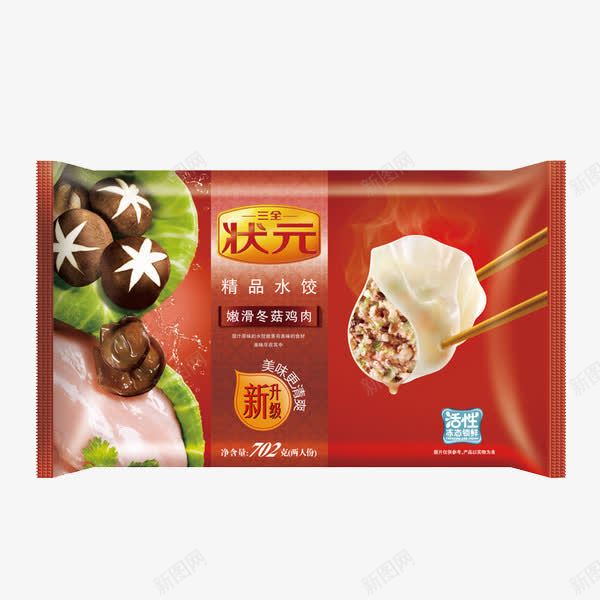 嫩滑冬菇鸡肉水饺png免抠素材_88icon https://88icon.com 三全食品 产品实物 冬菇水饺 水饺 鸡肉水饺