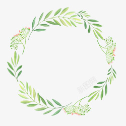 绿色圆形的花环装饰素材