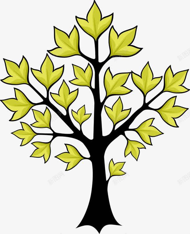 黄色叶子的树png免抠素材_88icon https://88icon.com 卡通树 小树 树 植物 矢量树 绿植
