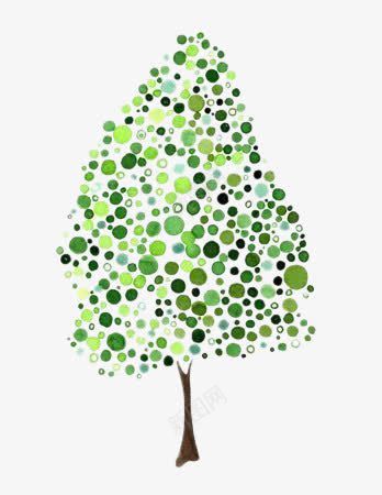 许多绿色是远点组成的树png免抠素材_88icon https://88icon.com 卡通 圣诞树 树 植物 绿色原点