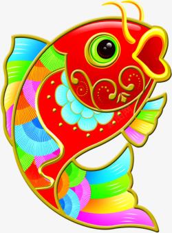 手绘中国风年画金鱼素材