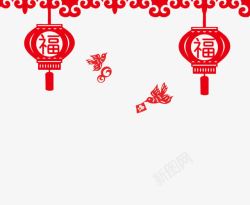 中国风红色喜庆节日剪纸素材