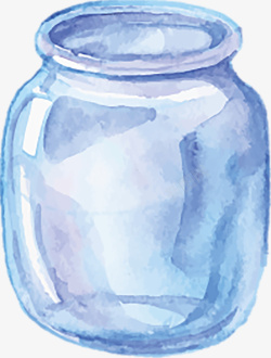 蓝泽水彩瓶子矢量图高清图片