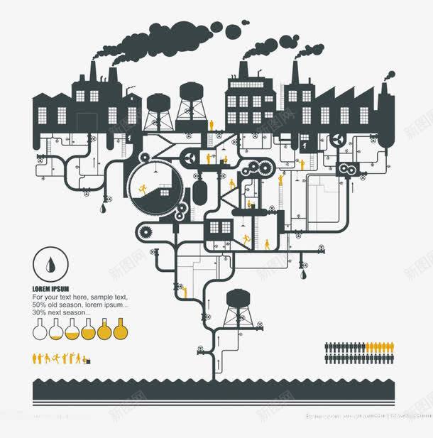 工业制造树形图png免抠素材_88icon https://88icon.com 制造 工业 思考树 智造 树形图 黑白