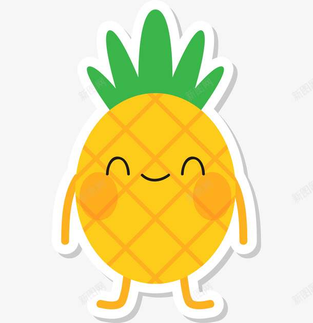 黄色的菠萝png免抠素材_88icon https://88icon.com png图形 png装饰 卡通 手绘 水果 菠萝 装饰