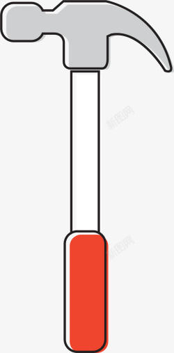 金属五金卡通手绘锤子矢量图素材
