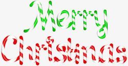 红绿相间圣诞节快乐字体素材