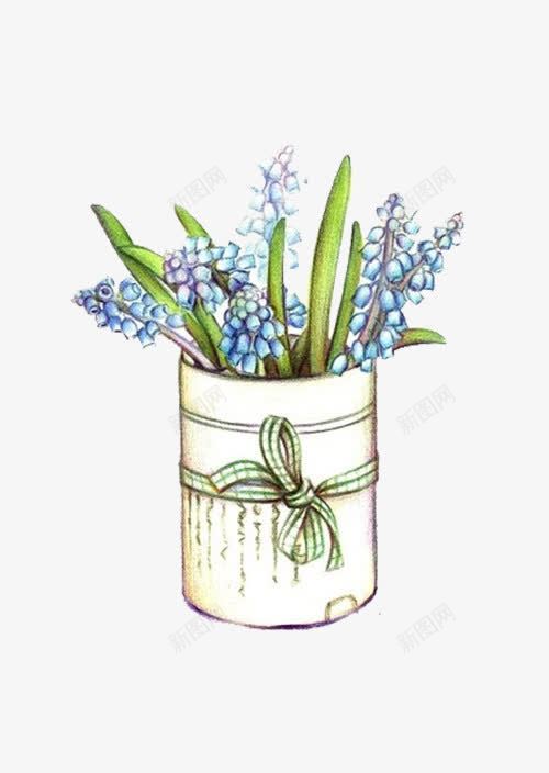 花瓶里的花png免抠素材_88icon https://88icon.com 植物 花朵 花瓶 蓝色