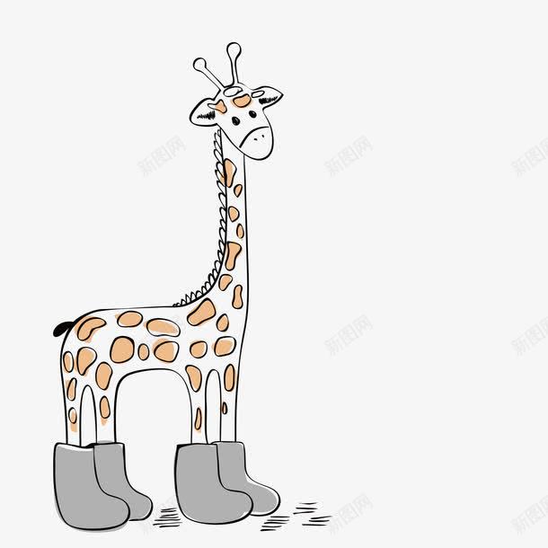 穿靴子的长颈鹿png免抠素材_88icon https://88icon.com png图形 动物 卡通 装饰 长颈鹿 靴子