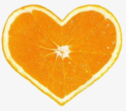 切开的心形橙子素材