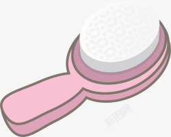 卡通手绘粉色的梳子素材