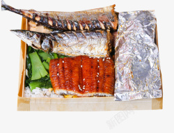 鳗鱼米饭秋刀鱼鳗鱼饭高清图片