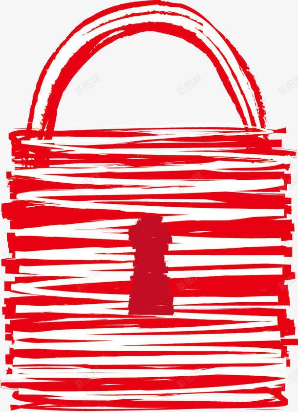 红白相间的一把锁png免抠素材_88icon https://88icon.com 一把锁 红白相间 红白相间的一把锁