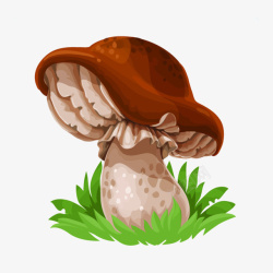 棕色卡通简约蘑菇头素材