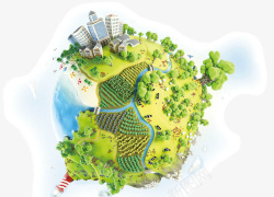 绿色环保童画地球宣传海报素材