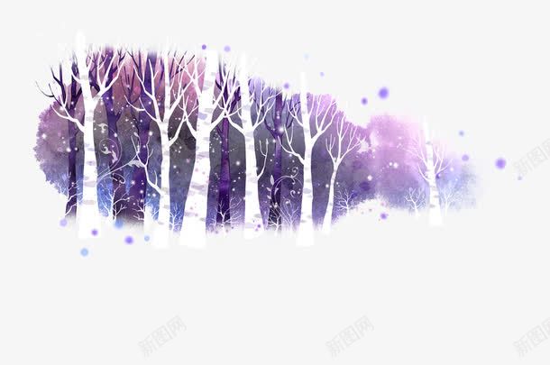 紫色树林背景png免抠素材_88icon https://88icon.com 手绘 树林 渲染 紫色 背景
