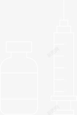 化学药瓶化学医疗针管和药瓶图标矢量图高清图片