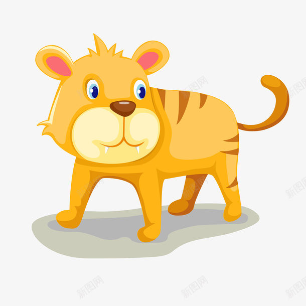 一只呆萌的小老虎矢量图ai免抠素材_88icon https://88icon.com Q版虎 卡通老虎 可爱老虎 呆萌 小老虎 扁平化 矢量图