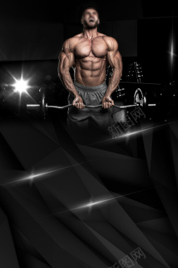 黑色商务男人运动健身海报背景