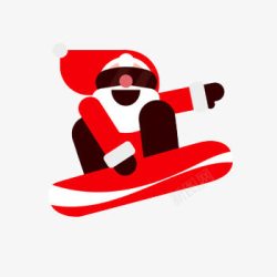 滑雪的圣诞老人素材