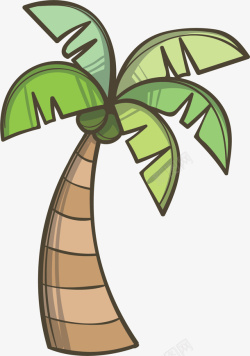 卡通夏天的椰子树矢量图素材