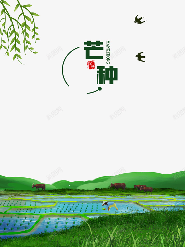 芒种二十四节气插秧燕子手绘人物牛psd免抠素材_88icon https://88icon.com 二十四节气 手绘人物 插秧 插秧卡通 燕子 牛 芒种 黑色燕子