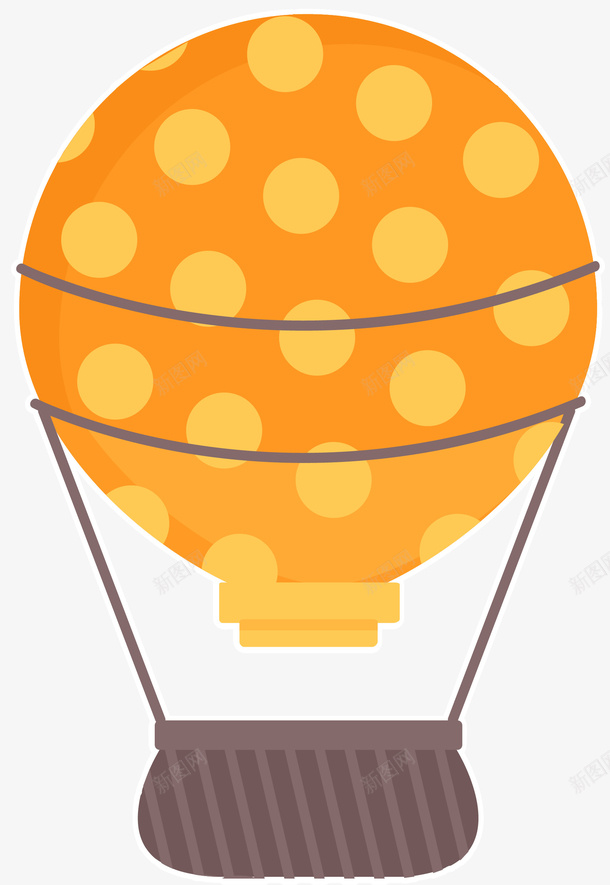 黄色波点热气球矢量图ai免抠素材_88icon https://88icon.com 升空热气球 气球 波点 热气球 矢量热气球 黄色 矢量图