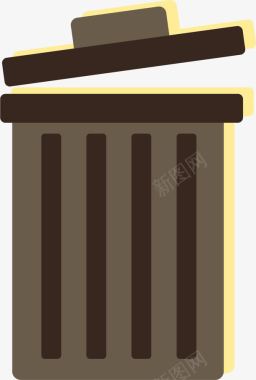 褐色铁皮垃圾箱图标图标