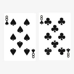 扑克花色黑桃八纸牌矢量图素材