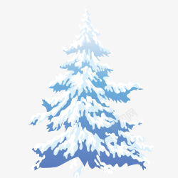 堆满雪的大树矢量图素材