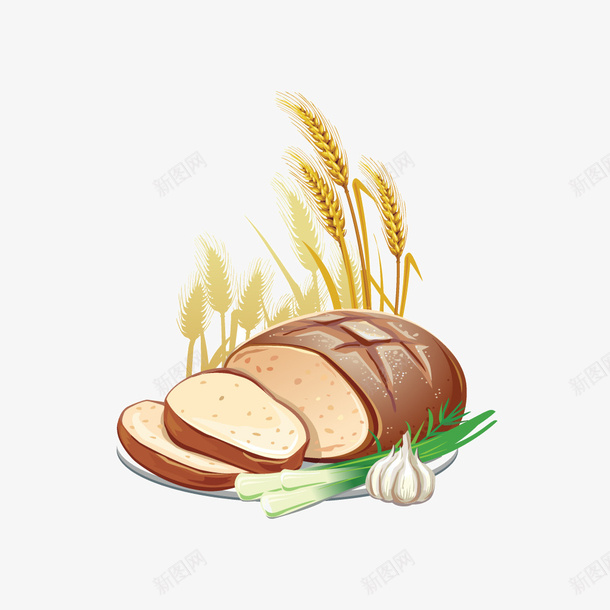 卡通面包png免抠素材_88icon https://88icon.com 卡通画 矢量装饰 粮食 装饰 面包