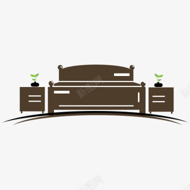 家具床床头柜图标图标