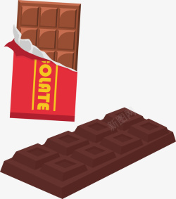 创意手绘巧克力块矢量图素材