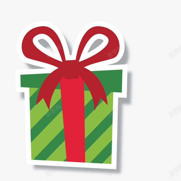 绿色条纹图案礼盒标签png免抠素材_88icon https://88icon.com 卡通 条纹图案礼盒 礼物 精美礼盒 蝴蝶结 装饰 飘带