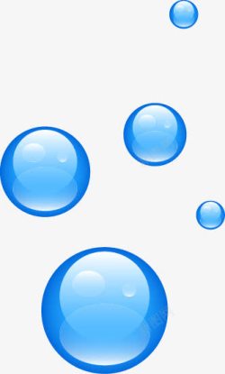 蓝色透明泡泡素材