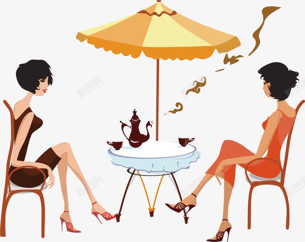 喝咖啡的两个美女png免抠素材_88icon https://88icon.com 两个美女 咖啡 喝咖啡的两个美女