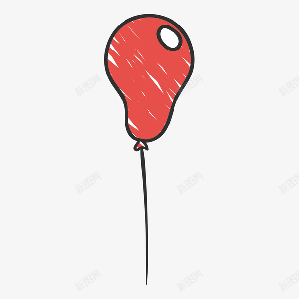 卡通手绘红色气球矢量图ai免抠素材_88icon https://88icon.com 儿童玩耍 儿童节 儿童节节日 卡通 喜庆 手绘 气球 红色 矢量图