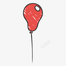 卡通手绘红色气球矢量图素材