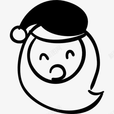 圣诞老人脸快乐的圣诞老人图标图标