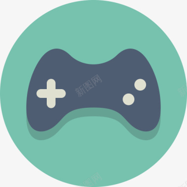 蓝色圆形图控制器游戏控制器视频游戏圆形图图标图标