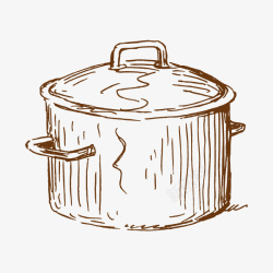 手绘厨具锅素材