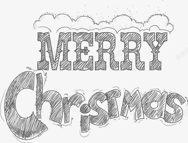 圣诞快乐艺术字png免抠素材_88icon https://88icon.com christmas merry 创意艺术字 圣诞快乐 手绘艺术字 素描