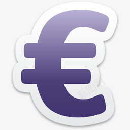 货币欧元货币标志ColorfulStickersIcons图标图标