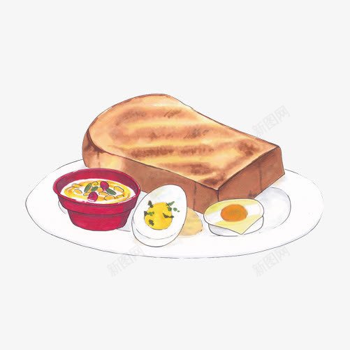 搭配早餐手绘画片png免抠素材_88icon https://88icon.com 手绘美食 早餐 蔬菜汤 面包片 鸡蛋