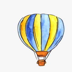 黄蓝色漂浮的气球矢量图素材